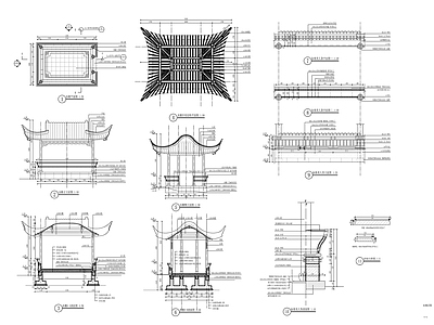 水榭亭台详图 施工图