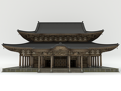 中式古建筑 寺庙 榫卯 古建房屋 斗拱 歇顶