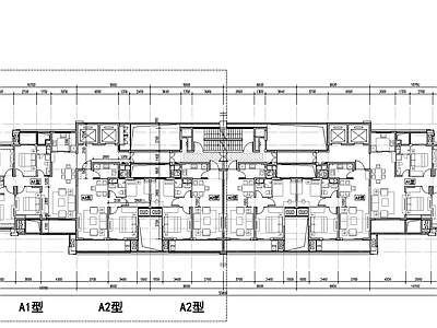 80 120 19 高层住宅 一梯六户点式  施工图