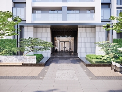 现代轻奢地产住宅入户门