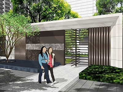 景观节点出入口图纸 施工图 居住区景观