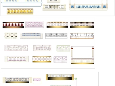炫彩围栏图库 施工图 柱