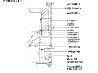 大堂挂檐材石干挂 施工图