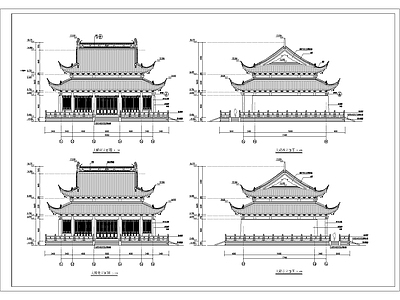 仰望 古建筑宗祠大殿 木结 施工图 古建