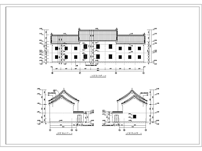 仰望 古建筑宗祠后殿 混凝土仿 施工图