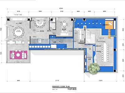 700㎡中式禅意会所平面布置图 施工图