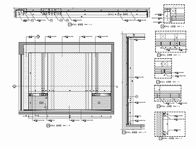 四套床背景墙施工详图 施工图