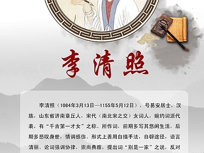 名人宣传栏 诗人简介 展板
