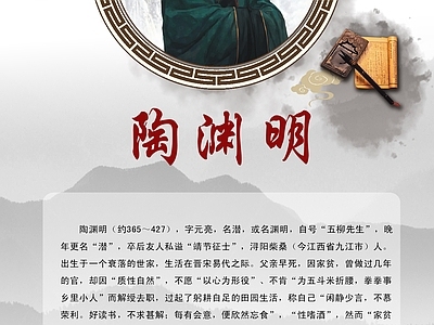 名人宣传栏 诗人简介 展板