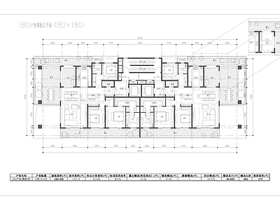 第四代住宅180户型室内平面图 施工图 平层