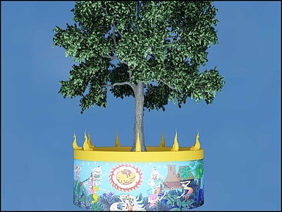 现代民族风树木花台