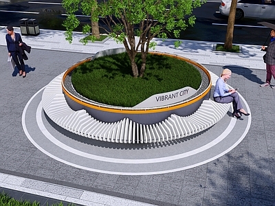 现代景观座椅 树池座椅 树池
