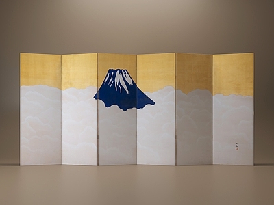 日式屏风 富士山