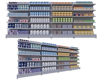 现代超市便利店货架组合