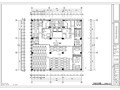 500平方米电销办公室平面布置图 施工图