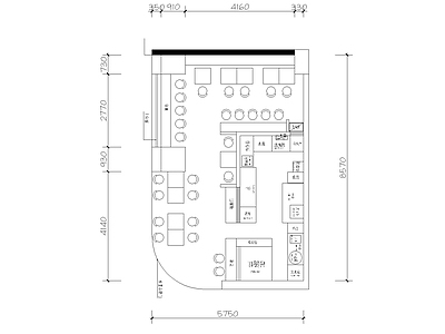 40平商城店现代风米线店 施工图