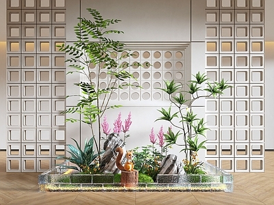 现代室内景观 景观小品 室内景观 室内 苔藓植物 植物堆