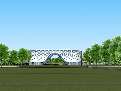 现代展览馆建筑 文化中心
