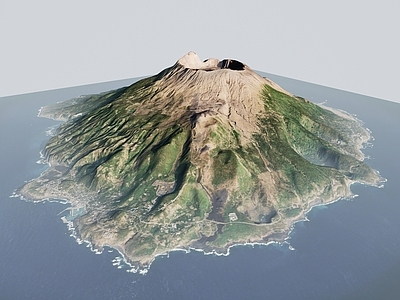 现代火山海岛地形景观