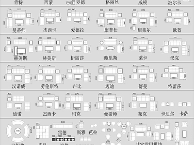 办公桌平面图块 施工图 办公家具 办公家具图库