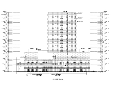 十三层现代风格办公楼建筑 施工图