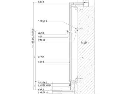 电梯厅靠窗处墙面大样 施工图