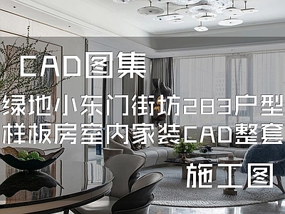 现代上海绿地小东门283户型样板房室内家装 施工图 平层