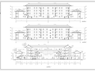 现代中式仿古圆环形土楼 施工图 古建