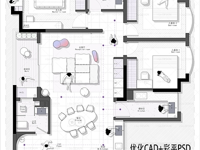 2024年101㎡通用户型 两稿创新突破户型优化平面户型设计 施工图