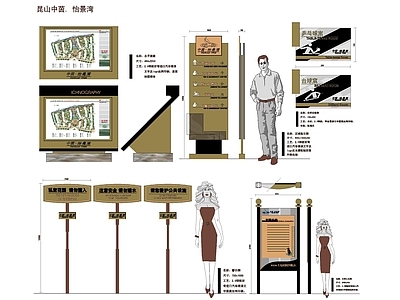 标识牌导视系统指示牌指引牌 施工图 景观小品