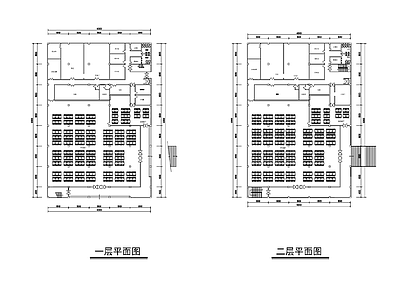 学校二层食堂平面图 三款 施工图
