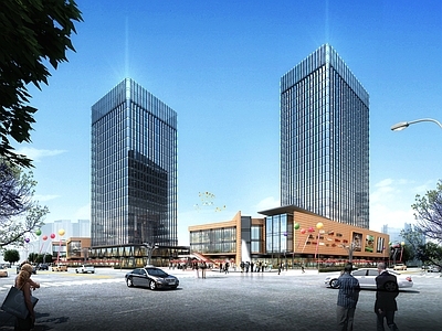 现代商场建筑 商业街 办公楼