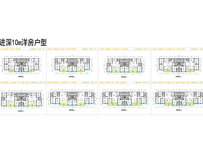 大面宽进深10米洋房户型 施工图