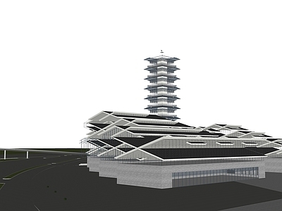 新中式展览馆建筑