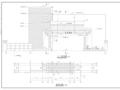 别墅小区大门建筑 施工图