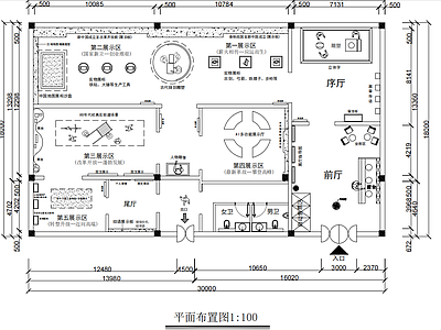 历史文化展厅平面图设计 施工图