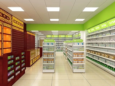 现代药店 药店货架 中药柜 处方柜 阴凉柜 参茸柜 西药店 中医馆 货架