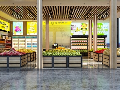 现代水果店档口