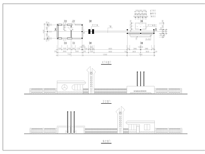 中学大门建筑图 施工图