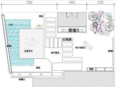 庭院景观规划平面 施工图 规划平面图