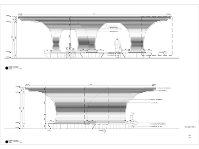 异形圆弧形景观亭钢制定制景观凉亭 施工图