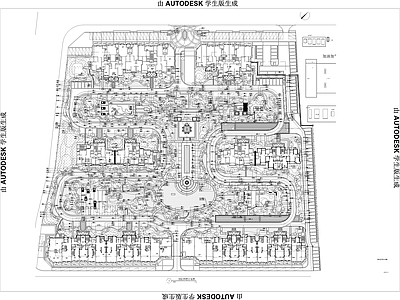 现代小区新中式小区绿化大院 施工图