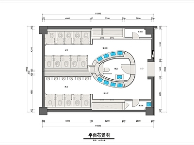 100平米商场公共卫生间平面布置图 施工图