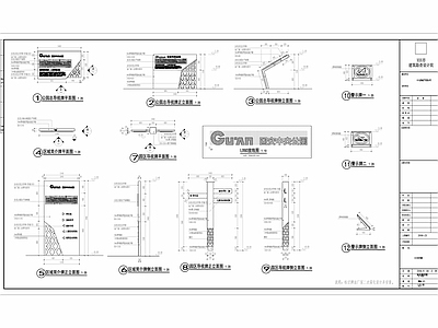 公园导视牌 施工图 景观小品