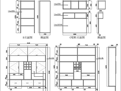 现代榻榻米衣柜 施工图