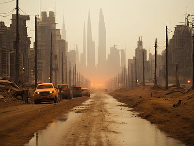 泥泞道路外景
