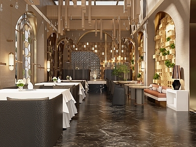 现代轻奢餐厅 店 西餐厅 网红餐厅
