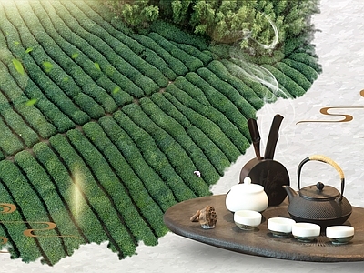 中式茶文化背景素材