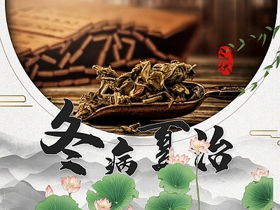 三伏养生中医海报素材