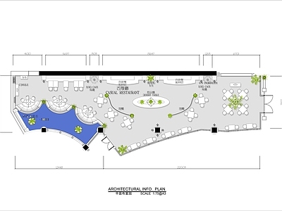 300㎡高档自助餐厅平面布置图 施工图